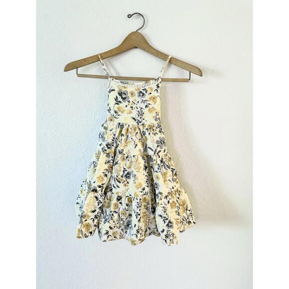 Rachel Zoe Girls School Summer Dress Floral Yellow Spaghetti Strap Size 5 - Picture 1 of 10